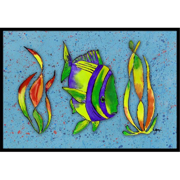Carolines Treasures 18 x 27 In. Tropical Fish on Blue Indoor or Outdoor Mat 8570MAT - main
